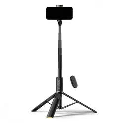 TECH PROTECT Selfie-Stick L08S, Selfie-Stick mit Bluetooth-Fernbedienung und Stativ bis 141 cm schwarz