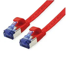 VALUE Patchkabel Cat.6A (Class EA) FTP LAN-Kabel, RJ-45 Männlich (Stecker), RJ-45 Männlich (Stecker) (150.0 cm), extra-flach rot
