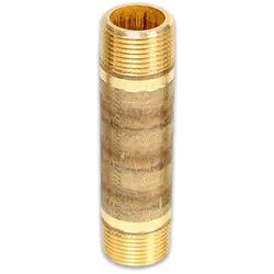 Rotguss Gewindefitting Distanz Doppelnippel mit AG (Ausführung: 1/2'' - L=160 mm)