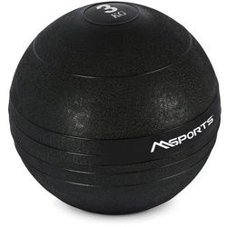 MSports® Medizinball Slam Ball Gewichtsball 3-20 kg Wall-Ball Medizinball schwarz