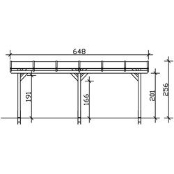 SKAN HOLZ Terrassenüberdachung Siena 648 x 250 cm Leimholz