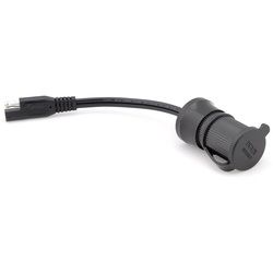 SW-Motech Zigarettenanzünder-Steckdose für SAE - Spritzwasser-Schutzkappe. Kabel 10 cm. 12 V., schwarz