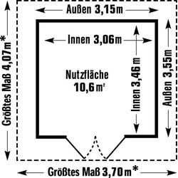 Grosfillex Gartenhaus Utility V 11 370 x 407 cm (inkl. Dachüberstand)