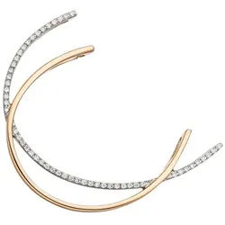 JOBO Kettenanhänger Anhänger Roségoldanhänger 33 mm, 14 Karat 585 Roségold bicolor mit 52 Diamanten goldfarben
