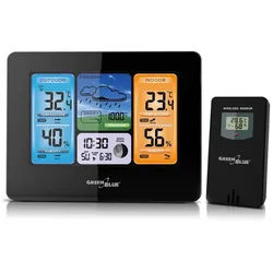 GreenBlue GB526 Funkwetterstation (Funkwetterstation mit DCF-System) schwarz