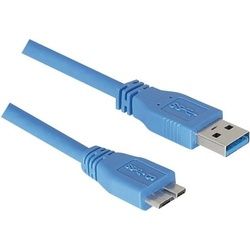 Tecline Micro USB 3.0 Kabel, USB 3.0 St. A / USB 3.0 Micro St. B, 3.0 m, blau Unterstützt Transferraten bis (3 m, USB 3.0), USB Kabel