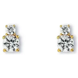 ONE ELEMENT Paar Ohrhänger Zirkonia Ohrringe Ohrstecker aus 333 Gelbgold, Persönlicher Akzent – schlicht, modern, aussagekräftig goldfarben