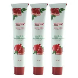 varivendo Handcreme 3x Hand- & Nagelbalsam 45ml Granatapfel Handcreme Set Tuben, 3-tlg., Handbalsam Handcreme Nagelpflege Hautpflege Creme weiß