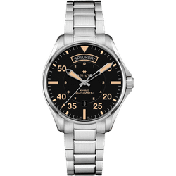 Hamilton Khaki Aviation Khaki Pilot Auto Day Date 42mm H64645131 - schwarz,Stahl - 42mm