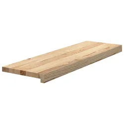 vidaXL Stufenmatte Treppenstufen 2 Stk. Unbehandelt 80x30x2 cm Massivholz Eiche, Rechteckig, Höhe: 2 mm beige