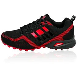 Nowaland Bequeme und Funktionale Outdoor-Schuhe Freizeitschuhe Sneaker rot|schwarz 45 EU