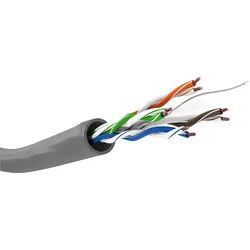 Goobay CAT 6 Netzwerkkabel, U/UTP, Grau - Kupferleiter (CU), AWG 23/1 (solid), halogenfreier Kabelmantel (LSZH)