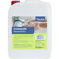 evita Cremeseife Mandelblüte, Handseife dient der gründlichen Reinigung Ihrer Hände, 5 Liter - Kanister