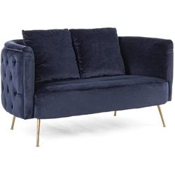 2-Sitzer Sofa Tenbury in Samt-Optik, Blau