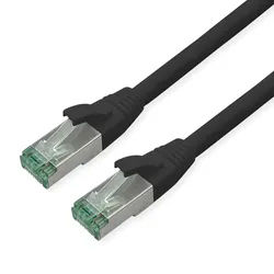 ROLINE RECYCLED MATERIAL ROLINE RM Patchkabel Cat.6A S/FTP (PiMF), schwarz, 0,5 m