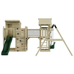 OutdoorToys Spielturm Malou, aus Holz in Dunkelgrün mit Babyschaukel & Rutsche grün