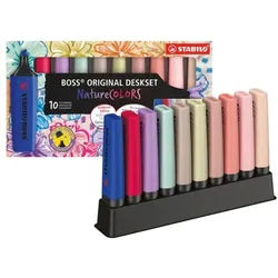 Stabilo 10er-Pack Textmarker »BOSS ORIGINAL NatureCOLORS Wildflower Edition« mit Tischse mehrfarbig
