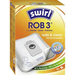 Swirl Staubsaugerbeutel Swirl ROB 3 EcoPor Staubsaugerbehälter 4 St.