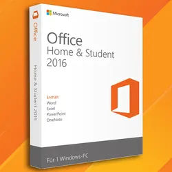 Microsoft Office 2016 Home and Student für Windows | Sofortdownload + Produktschlüssel