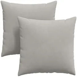 vidaXL Sitzauflage Sofakissen 2 Stück Hellgrau 60 x 60 cm Stoff, (2 St) grau