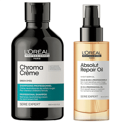 L'Oréal Professionnel Paris Serie Expert Chroma Creme + Repair Oil Grün Bundle