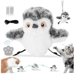 BlingBin Tierkuscheltier Interaktives Katzenspielzeug Vogel, elektrisches Katzenspielzeug, Weicher Samt, 1er Set (5-tlg) Elektrisches Katzenspielzeug, USB wiederaufladbar grau