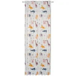 Ben'n'jen Kindervorhang , Multicolor , Textil , Animalprint , 130x245 cm , für Stange und Schiene geeignet , Schlafen, Babybettausstattung, Kindervorhänge