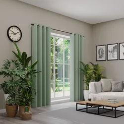 Vorhang NEUTEX FOR YOU "BELMONDO", grün (salbeigrün), B:138cm H:250cm, Polyester, Gardinen, Uni mit samtiger Oberfläche, nach Maß