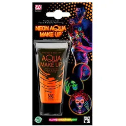 Widmann S.r.l. Theaterschminke Aqua Make-up - Tube 30 ml, Neon Orange orange