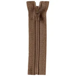 Stofferia Stoff Reißverschluss Opti Fulda 15 cm Beigegrau, Meterware beige|grau