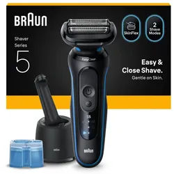 Braun Elektrorasierer 52-B7000cc, Wasserdichter Akku-Rasierer mit 3 Klingen und SmartCare Center schwarz