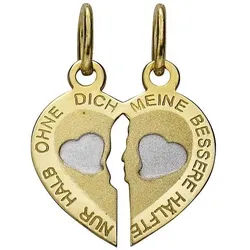 Firetti Herzanhänger Schmuck Geschenk Gold 333 Anhänger für Kette Herz, Anhänger teilbar gelb|goldfarben