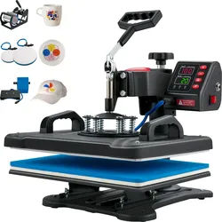 VEVOR Transferpresse 5-in-1 Wärmepresse Maschine 29 x 38 cm Klappschalen-Sublimations-Transferdrucker schnelles Aufheizen digitale Präzision