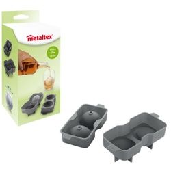 Metaltex Eiswürfelform aus Silikon, Form für Eiswürfel für Kugeln mit einem 6 cm Durchmesser, 1 Packung = 1 Form für 2 Eiskugeln