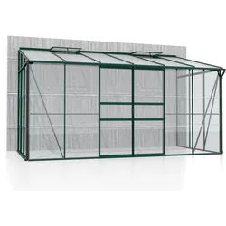 Vitavia Gewächshaus Osiris/Ida 7800 inkl. 2 Dachfenster - 7,8 m2 ESG 3 mm mit HKP-Dach 6 mm dunkelgrün