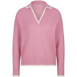 Le pull polo manches longues include rosé