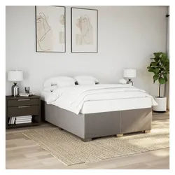 vidaXL Bett, Bettgestell ohne Matratze Taupe 140x190 cm Stoff