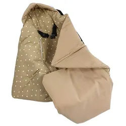 Babydecke Einschlagdecke Musselin taupe/Punkte beige, HOBEA-Germany, für 3- und 5-Punkt-Gurtsysteme beige|braun