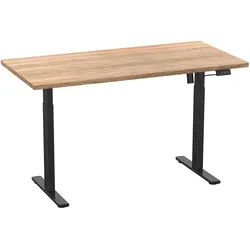Mid.you Schreibtisch , Schwarz, Sonoma Eiche , Metall, Holzwerkstoff , rechteckig , 50x71x140 cm , höhenverstellbar , Büromöbel, Schreibtische, Höhenverstellbare Schreibtische