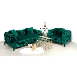 JVmoebel Chesterfield-Sofa, Chesterfield 3+1 Sitzer Garnitur Sofa Couch grün