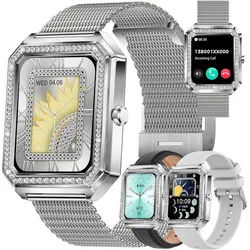 MYSHUN Argent Smartwatch (4 cm, Android ios), Smartwatch mit 1,59" Display, Anruf-Funktion und 123 Sportmodi silberfarben