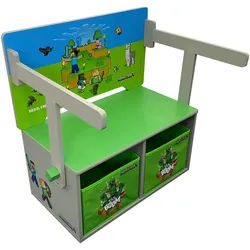 Minecraft Kindersitzbank , Multicolor , Textil, Holzwerkstoff , Objekte , 65.4x60x35 cm , mit Stauraum , Babymöbel & Kindermöbel, Babyzimmer, Kindersessel & Kindertische