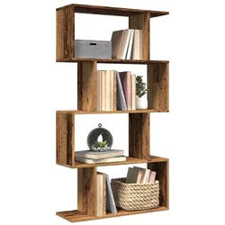 vidaXL Bücherregal NA Raumteiler-Bücherregal 4 Böden Altholz-Optik 70x24x129 cm braun