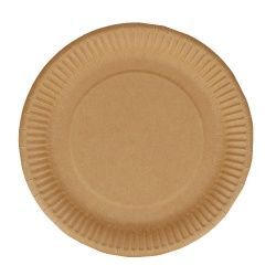 Verive Pappteller braun, rund Ø 26 cm, Runder Einwegteller aus Pappe mit Fettbarriere, 1 Packung = 50 Stück
