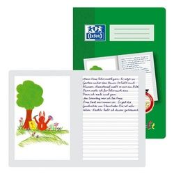 OXFORD Schulheft 1 Schreibheft OPTIK PAPER® Lin. 3G mit 16 Blatt geheftet A4 grün