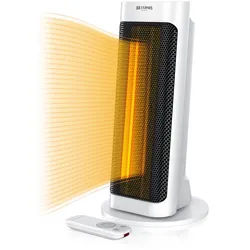 Brandson Keramikheizlüfter Heizlüfter mit Fernbedienung, energiesparend & leise, mit Thermostat, 2000 W, einstellbare Temperatur, Timer, Badezimmer Heizung, Preisträger 2025 weiß