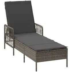 vidaXL Gartenliege 200 x 55 x 92 cm Sonnenliege Grau und Dunkelgrau PE Rattan 157x55x92 c grau