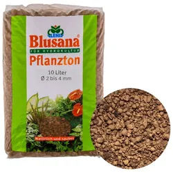 Blusana Pflanzgranulat Blähton Hydrokultur Pflanzton Granulat 2-4 mm, (Hydrogranulat Tonkugeln 10 Liter), für Hydro & Hydroponik Systeme, Drainage, Bodenauflockerung, Dekor