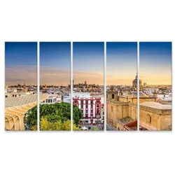 islandburner Leinwandbild Bild auf Leinwand Sevilla Spanien Skyline Altstadt Abenddämmerung Wand