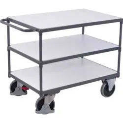 VARIOfit Schwerer ESD Tischwagen mit 3 Ladeflächen 1.000 x 700 mm